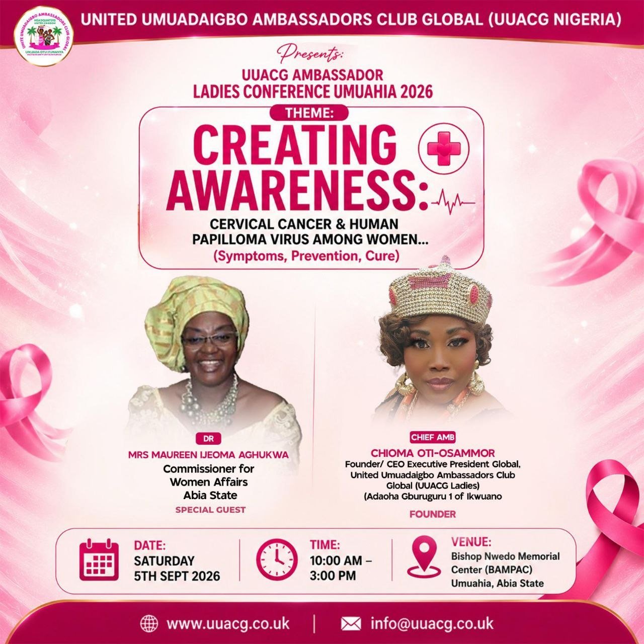 Dr. Mrs. Maureen Ijeoma Aghukwa, Commissioner for Women Affairs, Abia State, at the UUACG Ambassador Ladies Conference Umuahia 2026