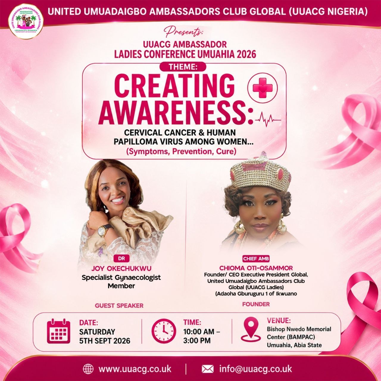 Dr. Joy Okechukwu, Specialist Gynaecologist and Guest Speaker at the UUACG Ambassador Ladies Conference Umuahia 2026